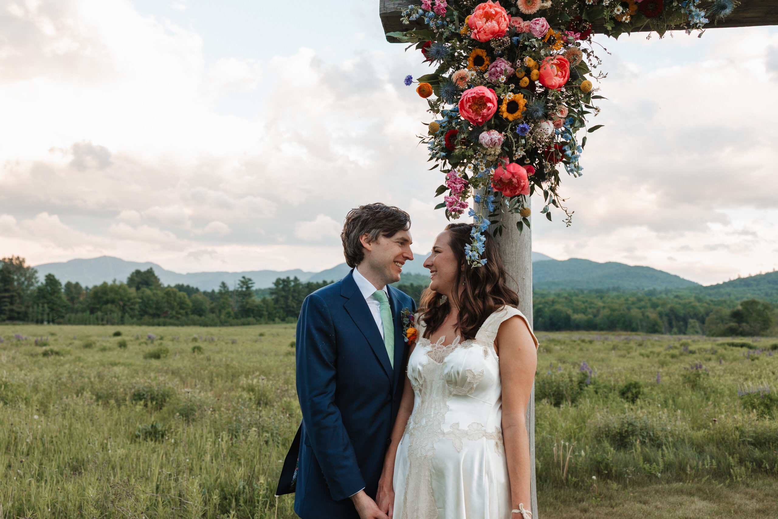 Married couples at their spring wedding at the barn at smuggler's notch in Vermont